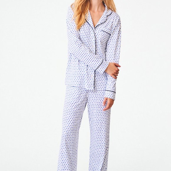 Hearts Long Sleeve Polo Pajamas